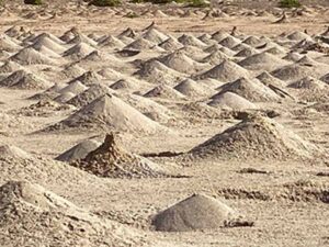 Special landscape in Socotra that resembles a series of molehills.