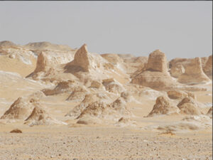 Beige-white landscape in the White Desert