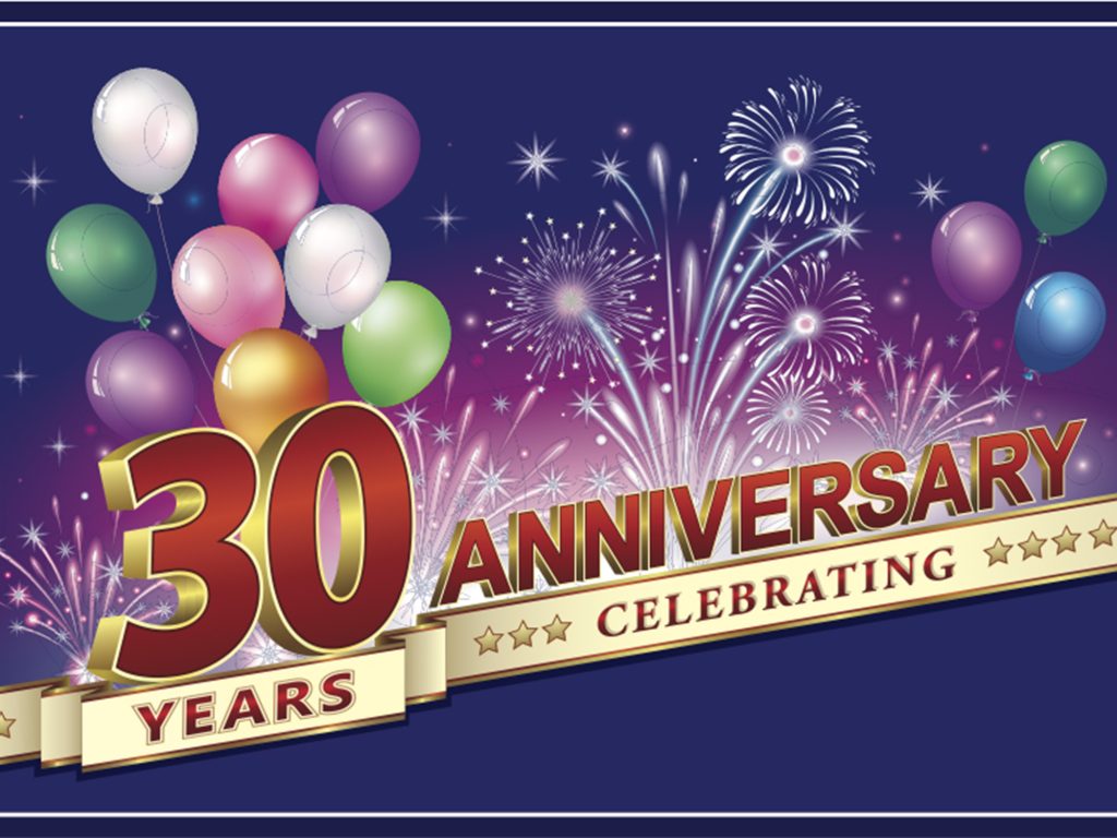 colorful 30 years anniversary